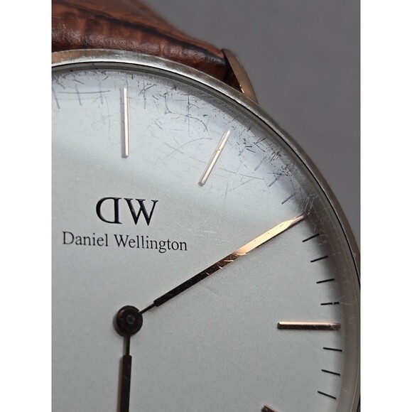 Daniel Wellington Classic 41mm Rose Gold Leather Quartz Watch New Battery Slim - Picture 4 of 13